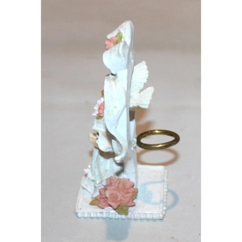 vintage bride & groom wedding cake topper with dove & ring in back